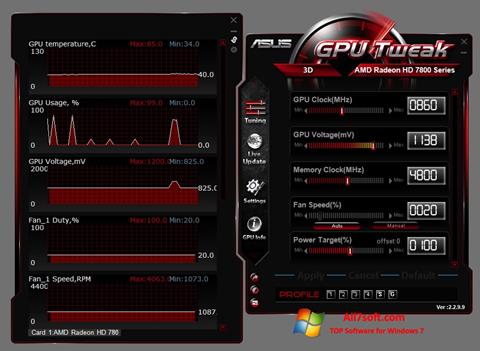 Snimak zaslona ASUS GPU Tweak Windows 7