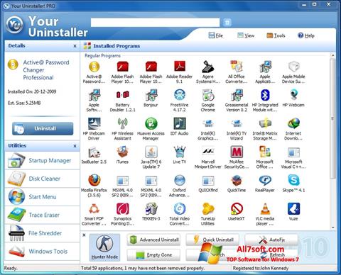 Snimak zaslona Your Uninstaller Windows 7