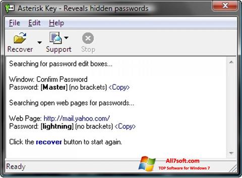 Snimak zaslona Asterisk Key Windows 7