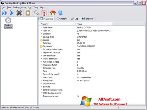 Snimak zaslona Cobian Backup Windows 7