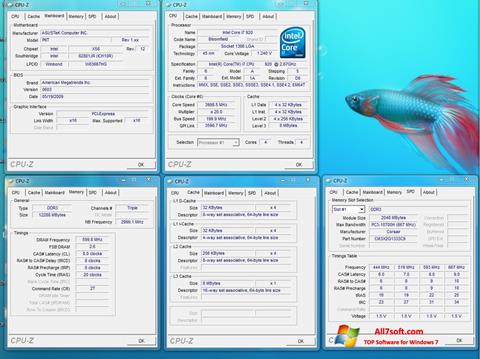 Snimak zaslona CPU-Z Windows 7