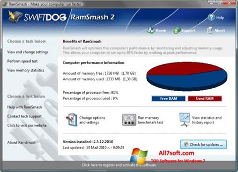 Snimak zaslona RamSmash Windows 7