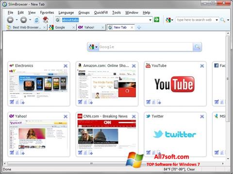 Snimak zaslona SlimBrowser Windows 7
