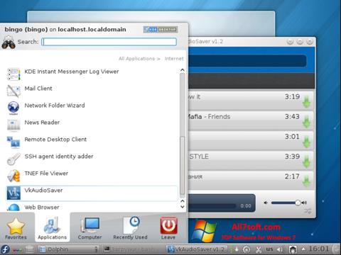 Snimak zaslona VkAudioSaver Windows 7