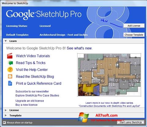 Snimak zaslona Google SketchUp Pro Windows 7