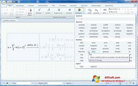 Snimak zaslona MathCAD Windows 7
