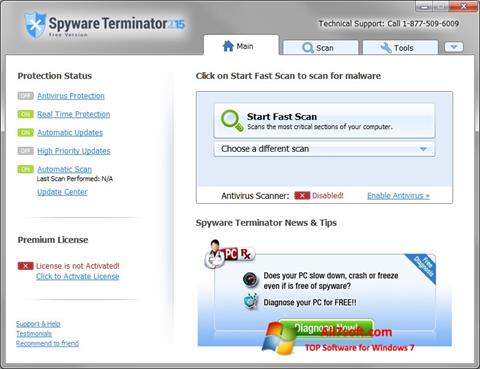 Snimak zaslona Spyware Terminator Windows 7