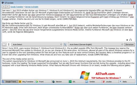 Snimak zaslona QTranslate Windows 7