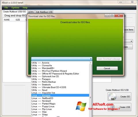 Snimak zaslona XBoot Windows 7
