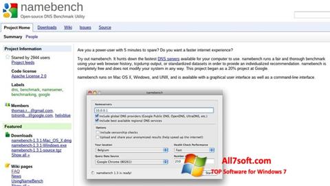 Snimak zaslona NameBench Windows 7