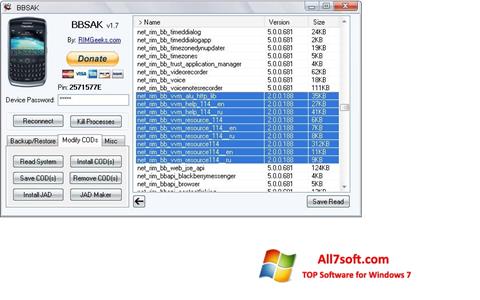 Snimak zaslona BBSAK Windows 7