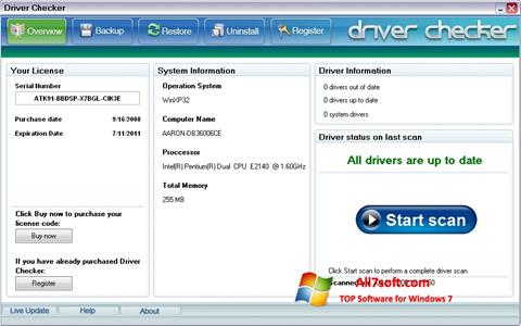 Snimak zaslona Driver Checker Windows 7