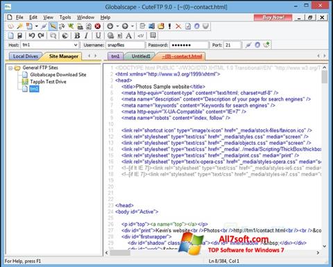 Snimak zaslona CuteFTP Windows 7