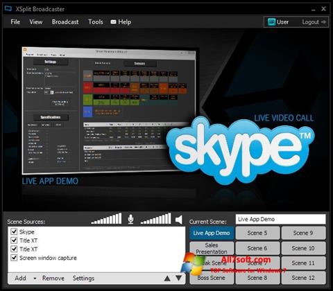 Snimak zaslona XSplit Broadcaster Windows 7