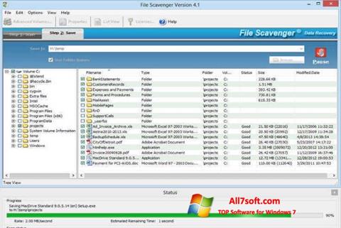 Snimak zaslona File Scavenger Windows 7