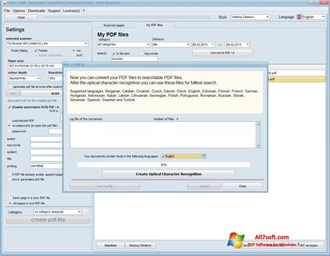 Snimak zaslona Scan2PDF Windows 7