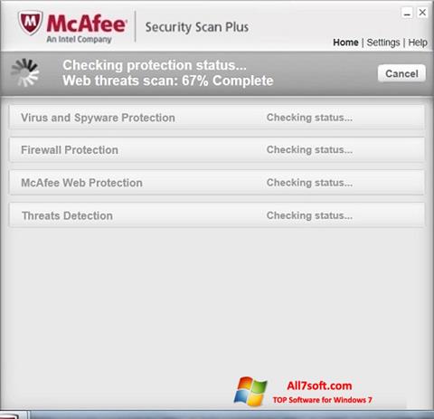 Snimak zaslona McAfee Security Scan Plus Windows 7