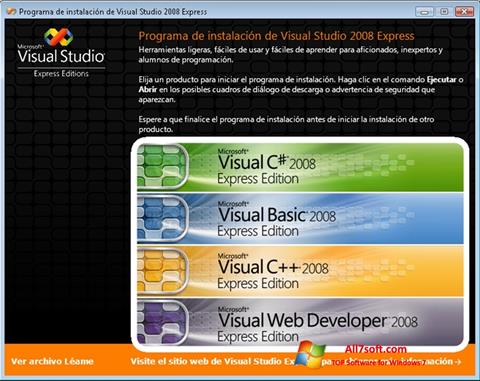 Snimak zaslona Microsoft Visual Studio Windows 7