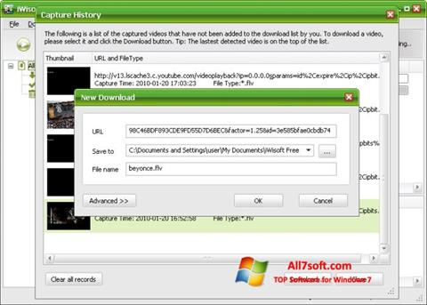 Snimak zaslona Free Video Catcher Windows 7