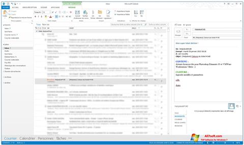 Snimak zaslona Microsoft Outlook Windows 7