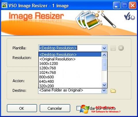 Snimak zaslona VSO Image Resizer Windows 7