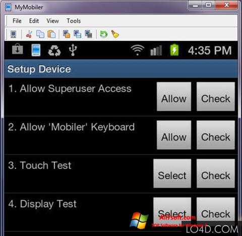 Snimak zaslona MyMobiler Windows 7
