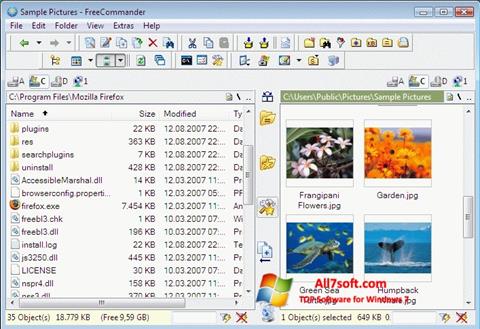 Snimak zaslona FreeCommander Windows 7