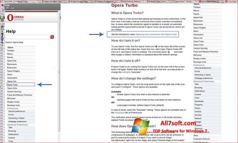 Snimak zaslona Opera Turbo Windows 7