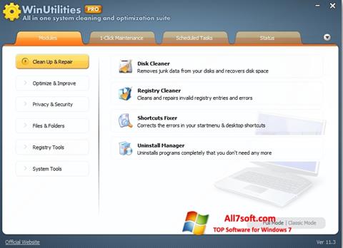 Snimak zaslona WinUtilities Memory Optimizer Windows 7