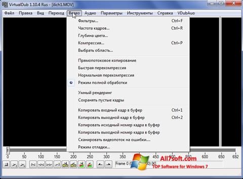 Snimak zaslona VirtualDub Windows 7