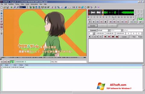 Snimak zaslona Aegisub Windows 7