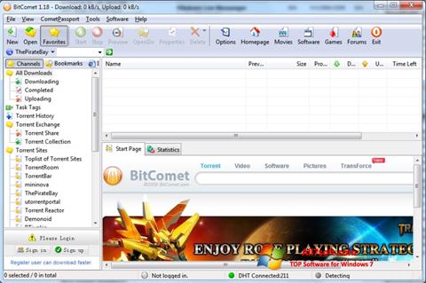 Snimak zaslona BitComet Windows 7