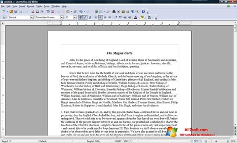 Snimak zaslona OpenOffice Windows 7