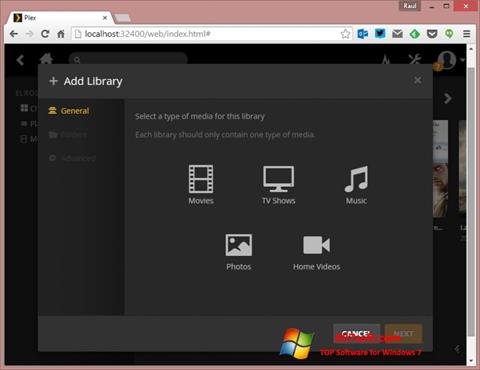 Snimak zaslona Plex Media Server Windows 7
