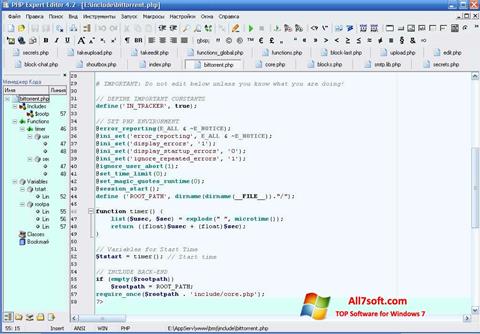 Snimak zaslona PHP Expert Editor Windows 7