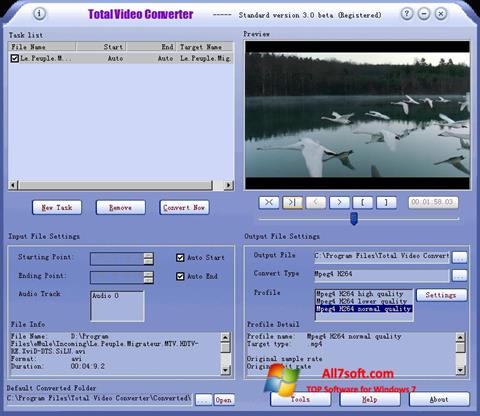 Snimak zaslona Total Video Converter Windows 7