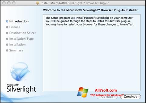 Snimak zaslona Microsoft Silverlight Windows 7