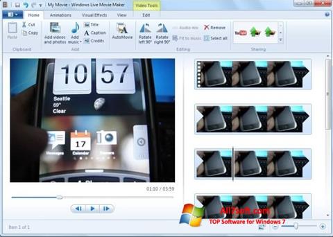 Snimak zaslona Windows Movie Maker Windows 7