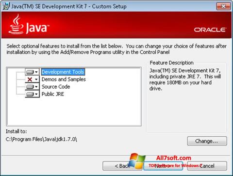 Snimak zaslona Java SE Development Kit Windows 7