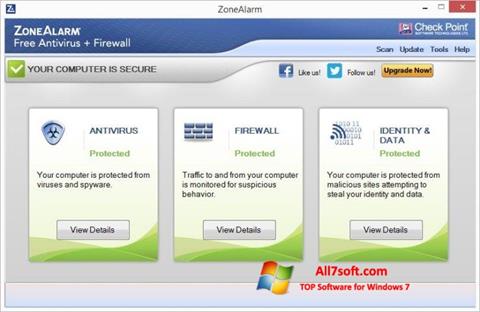 Snimak zaslona ZoneAlarm Windows 7