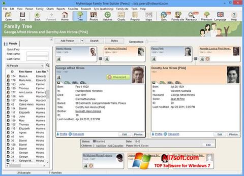 Snimak zaslona Family Tree Builder Windows 7
