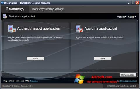 Snimak zaslona BlackBerry Desktop Manager Windows 7