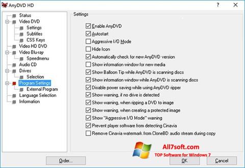 Snimak zaslona AnyDVD Windows 7