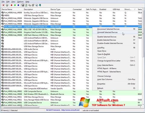 Snimak zaslona USB Manager Windows 7