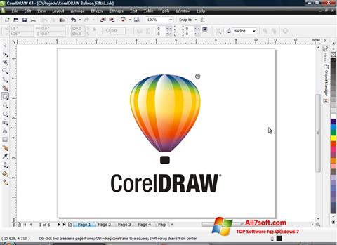 Snimak zaslona CorelDRAW Windows 7