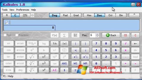 Snimak zaslona Kalkules Windows 7