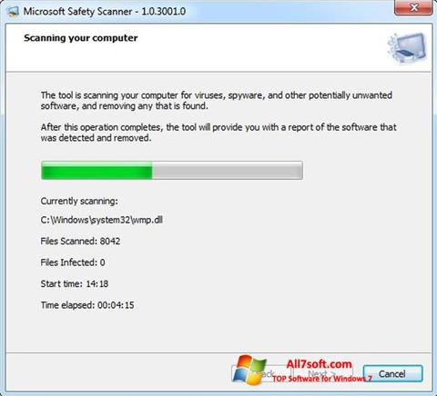 Snimak zaslona Microsoft Safety Scanner Windows 7