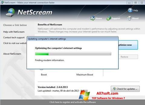 Snimak zaslona NetScream Windows 7