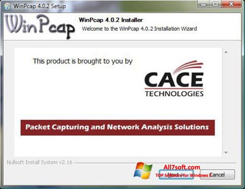Snimak zaslona WinPcap Windows 7