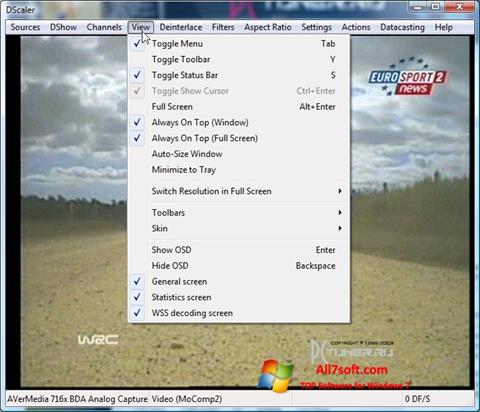 Snimak zaslona DScaler Windows 7